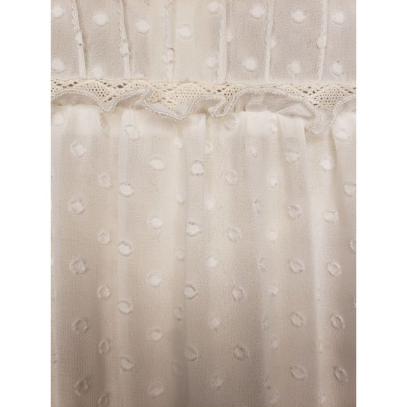 Zara Cream Swiss Dot vintage Bohemian top - Picture 6 of 10